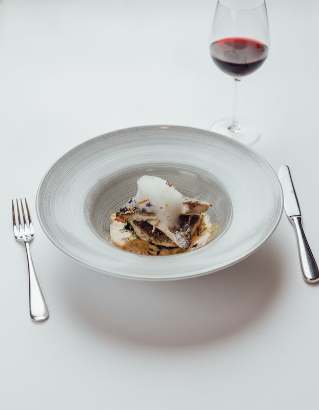 Sea bream fricassee with spinach and avgolemono sauce