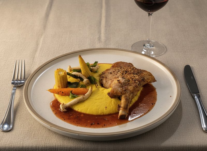 Iberiko pork with roasted vegetables